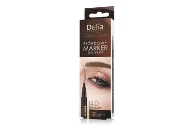 Delia Eyebrow Expert Piórkowy marker do brwi - 4.0 BRĄZOWY