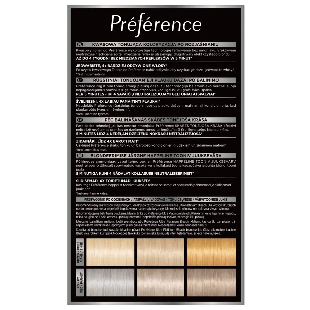 Loreal Preference Le Blonding Koloryzacja tonująca Kwasowy Toner