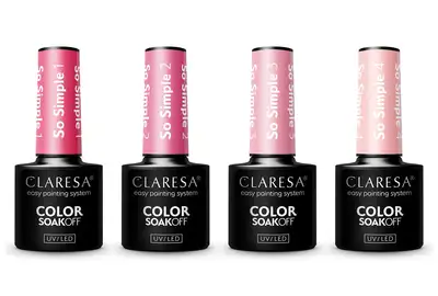 Claresa Lakier hybrydowy So Simple Zestaw 1 + 2 + 3 + 4 SoakOff UV/LED 4x5g