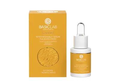 Basiclab Capillus Wygładzające serum na końcówki, 2% oleju abisyńskiego, ceramidy, fitosterole - ochrona i wzmocnienie 15ml