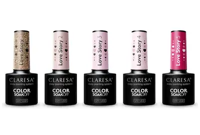 Claresa Lakier hybrydowy Love Story Zestaw 1 + 2 + 3 + 4 + 5 + 6 + 7 + 8 + 9 + 10 SoakOff UV/LED 10x5g