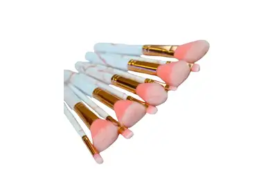 Deni Carte Zestaw pędzli do makijażu Marble - Róż 10sztuk