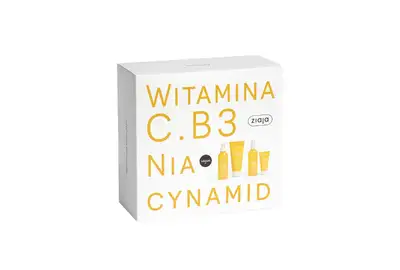 Ziaja Zestaw prezentowy Witamina C.B3 Niacynamid - Krem na przebudzenie 50ml + Balsam do ciała 200ml + Tonik przed i po makijażu 190ml + Żel oczyszczający 190ml